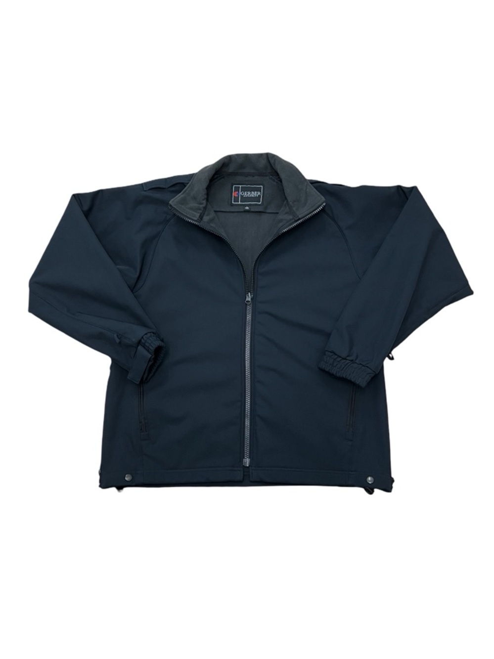 Men’s Gerber jacket black zip up front chest 24 y2k